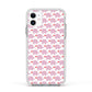 Valentines Pink Elephants Apple iPhone 11 in White with White Impact Case