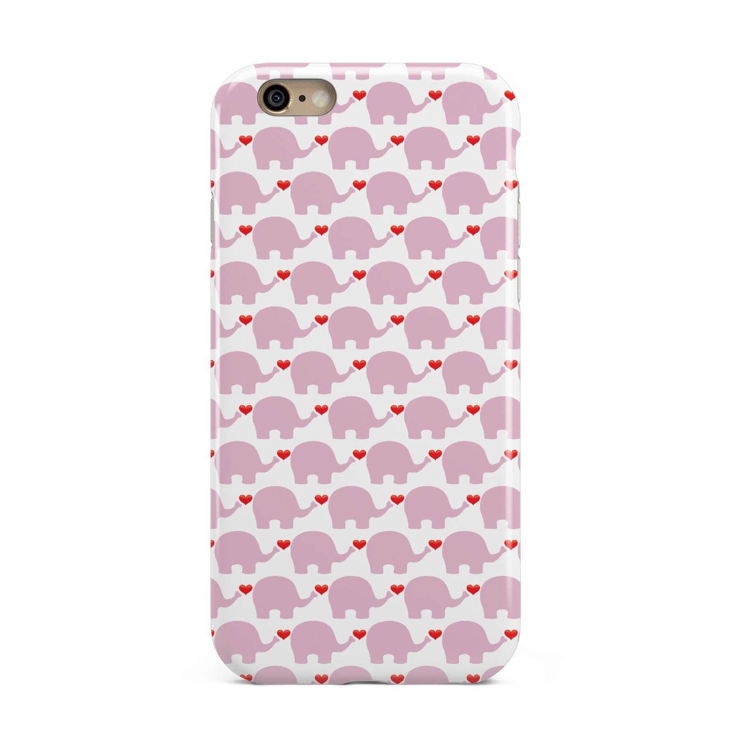 Valentines Pink Elephants Apple iPhone 6 3D Tough Case