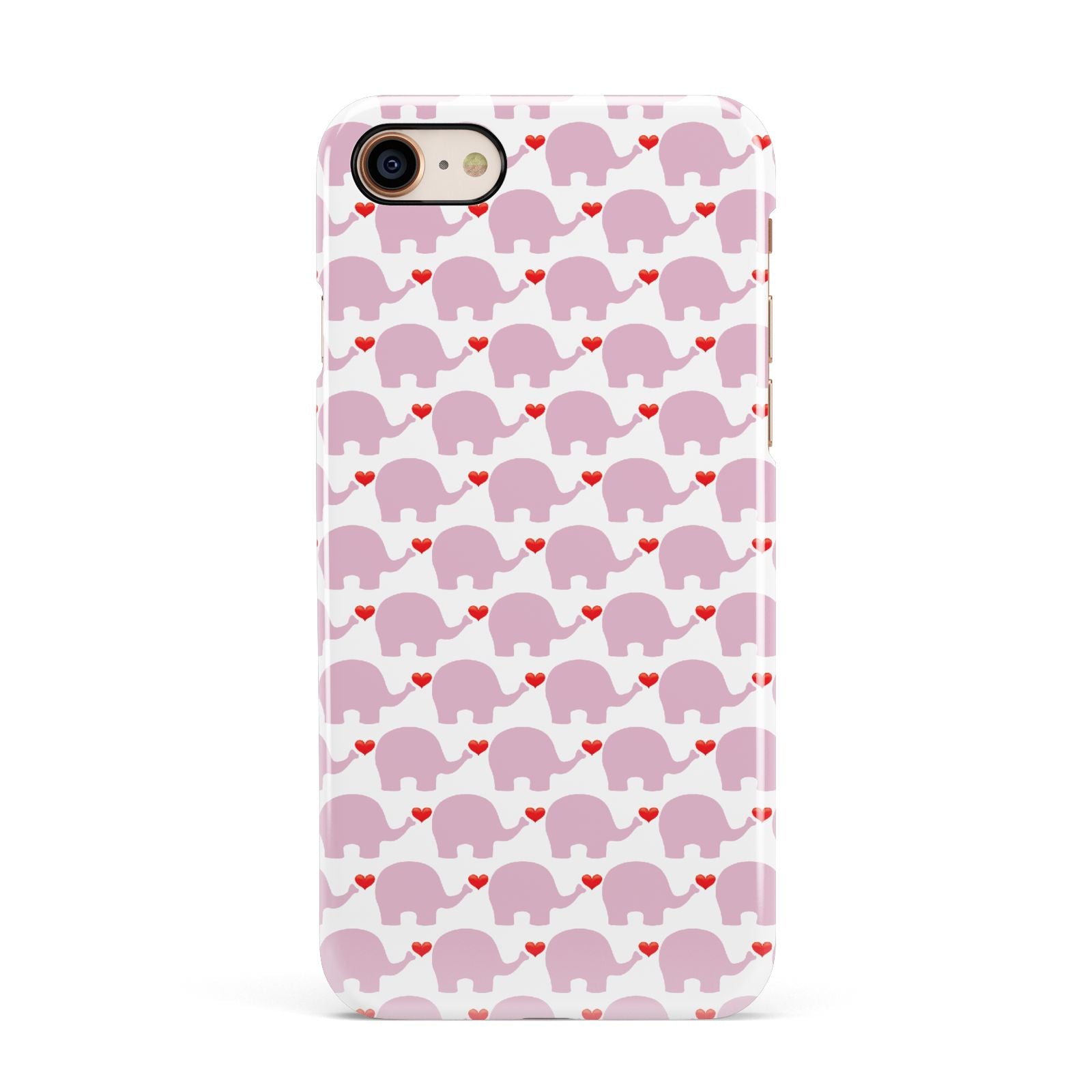 Valentines Pink Elephants Apple iPhone 7 8 3D Snap Case