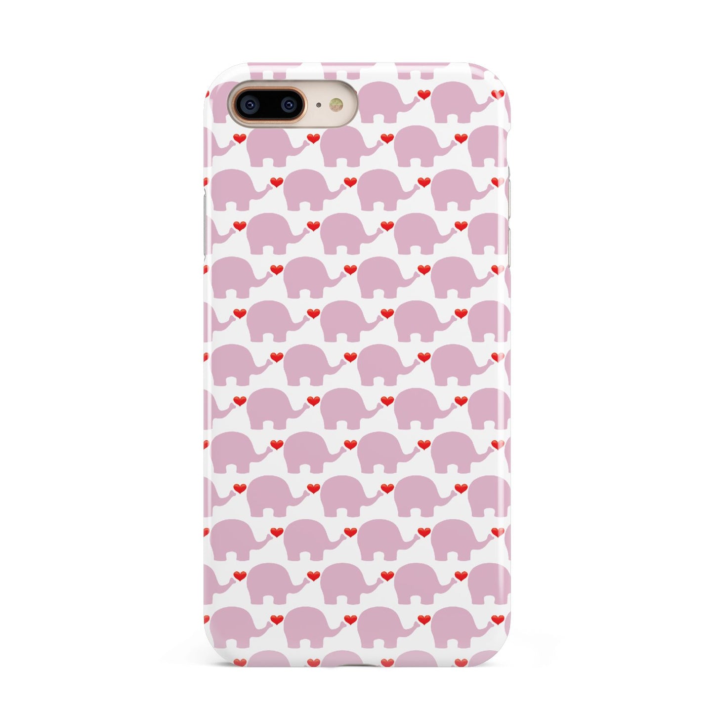 Valentines Pink Elephants Apple iPhone 7 8 Plus 3D Tough Case