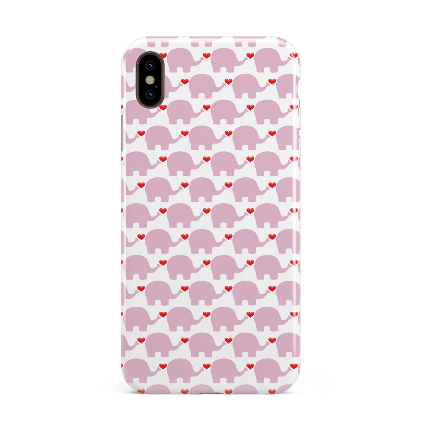 Valentines Pink Elephants Apple iPhone Xs Max 3D Tough Case