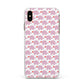 Valentines Pink Elephants Apple iPhone Xs Max Impact Case White Edge on Gold Phone