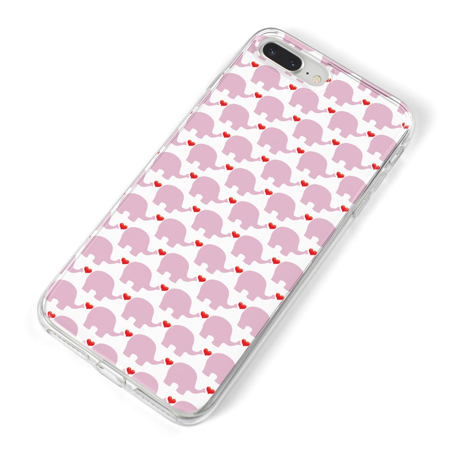 Valentines Pink Elephants iPhone 8 Plus Bumper Case on Silver iPhone Alternative Image