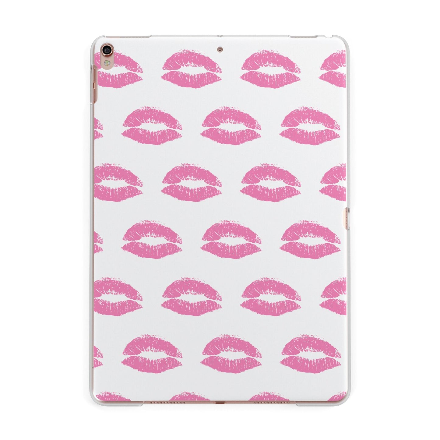 Valentines Pink Kisses Lips Apple iPad Rose Gold Case