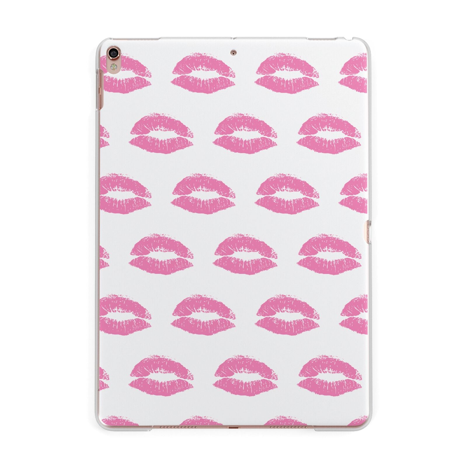 Valentines Pink Kisses Lips Apple iPad Rose Gold Case