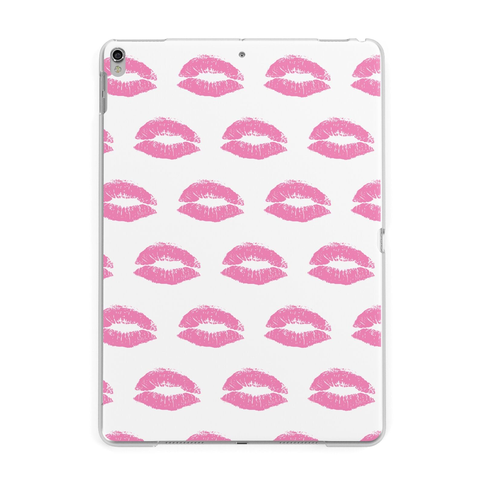 Valentines Pink Kisses Lips Apple iPad Silver Case