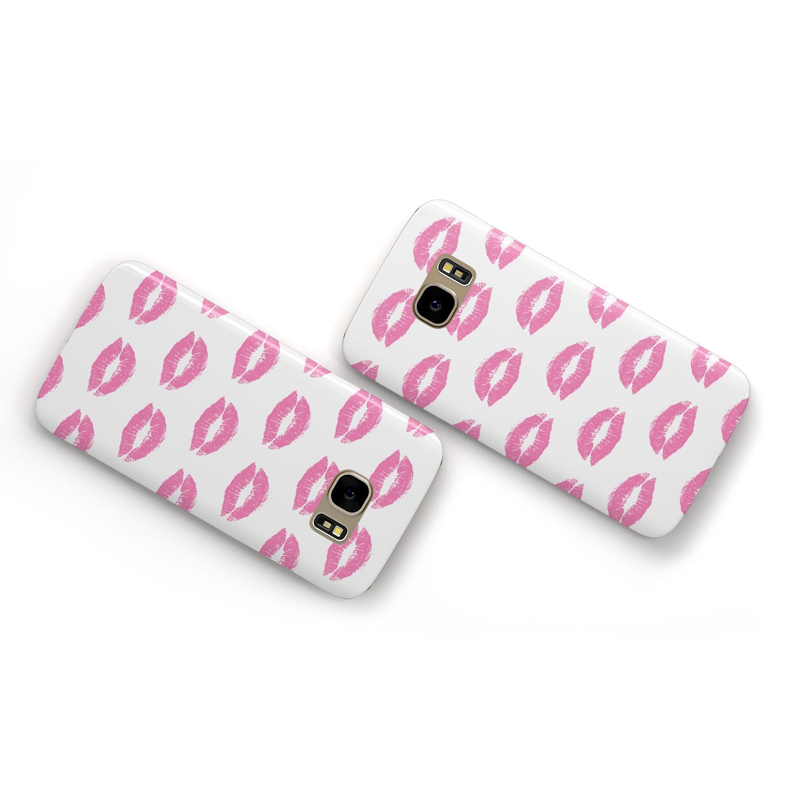 Valentines Pink Kisses Lips Samsung Galaxy Case Flat Overview