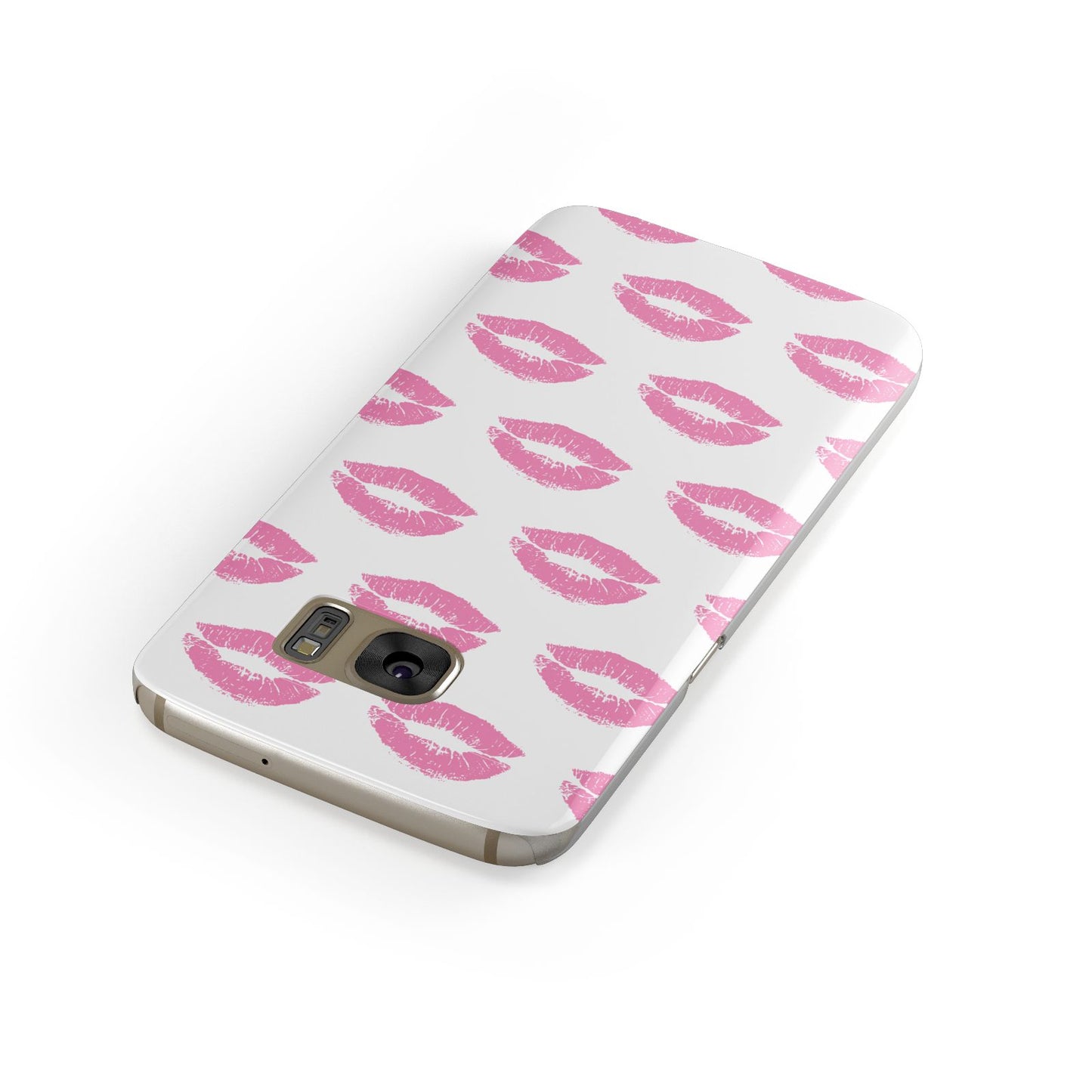 Valentines Pink Kisses Lips Samsung Galaxy Case Front Close Up