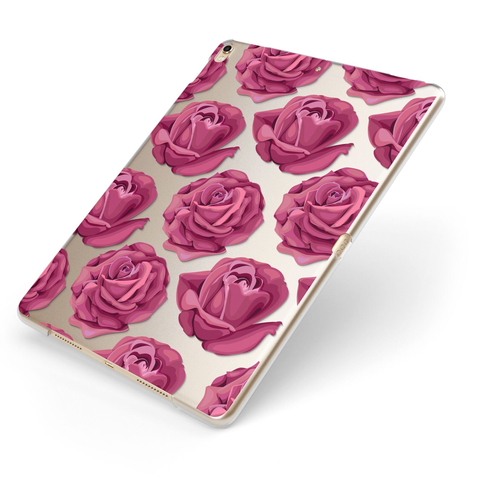 Valentines Roses Apple iPad Case on Gold iPad Side View