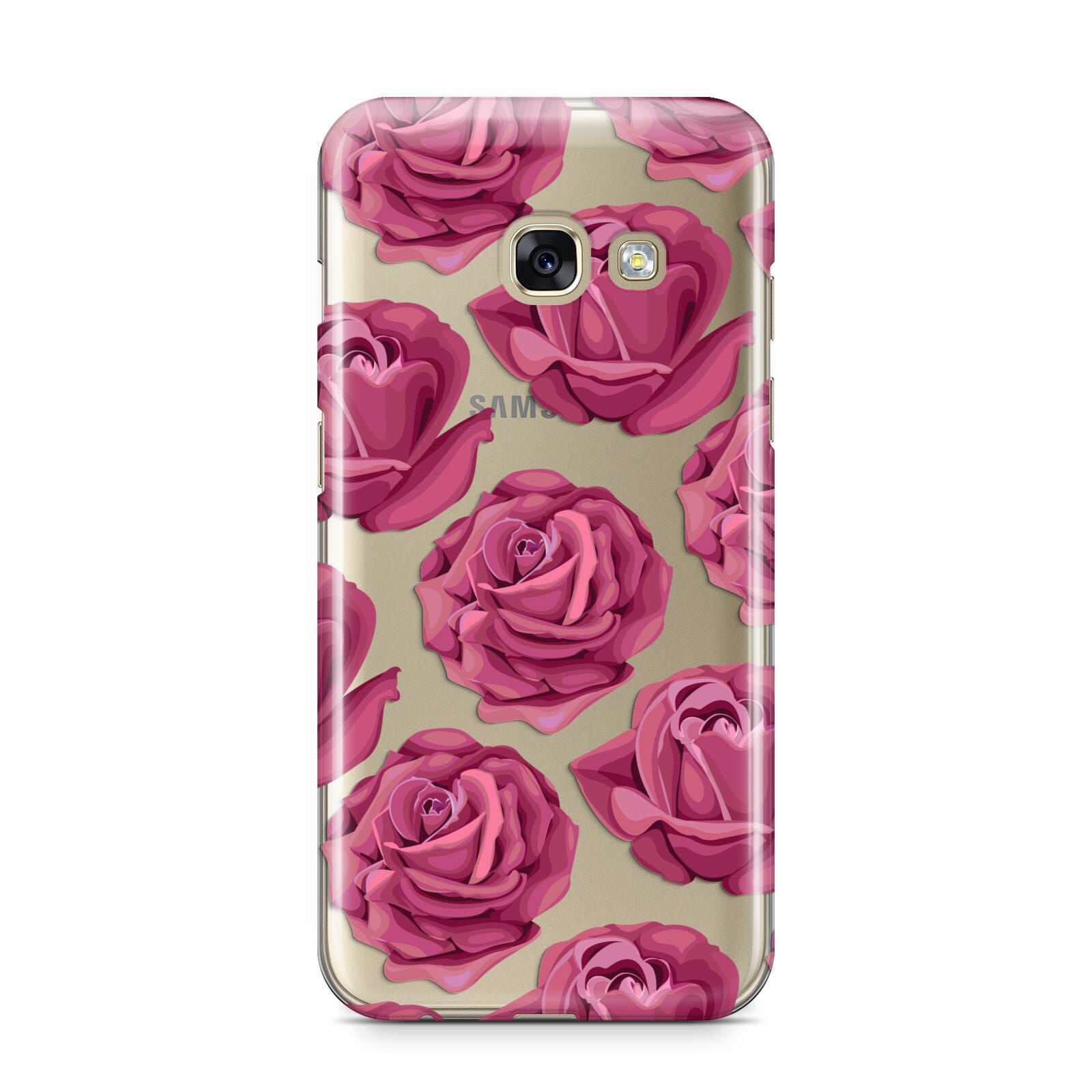 Valentines Roses Samsung Galaxy A3 2017 Case on gold phone