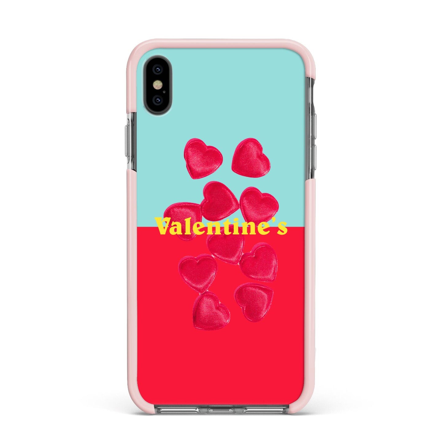 Valentines Sweets Apple iPhone Xs Max Impact Case Pink Edge on Black Phone