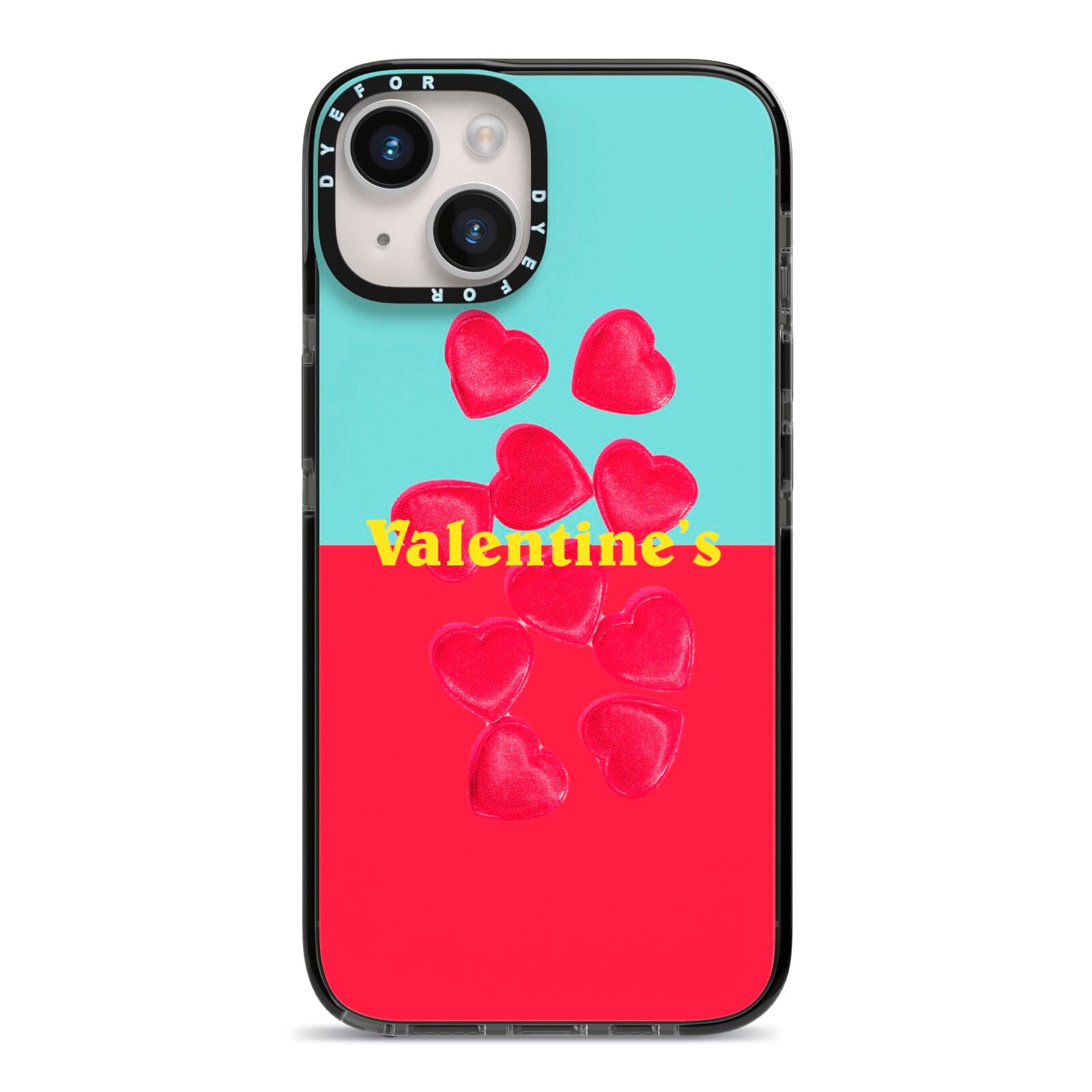 Valentines Sweets iPhone 14 Black Impact Case on Silver phone