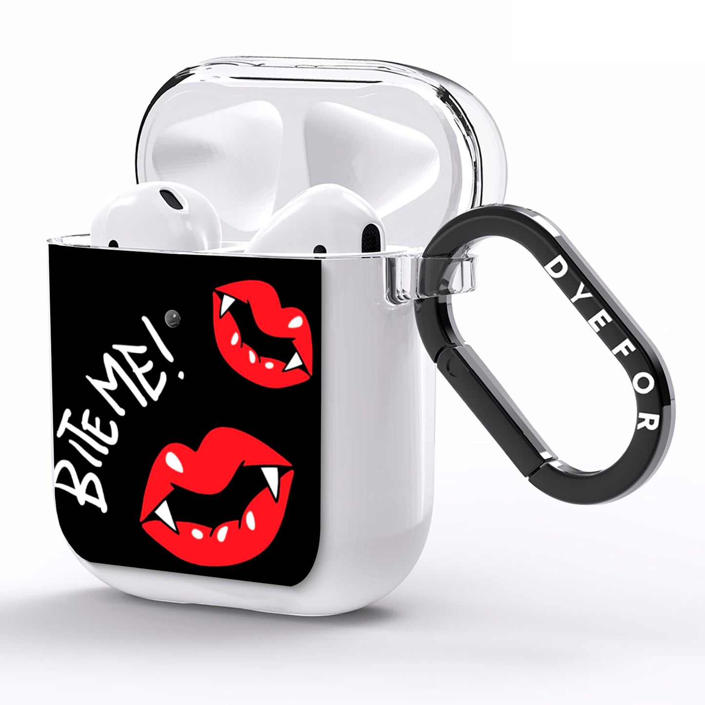 Vampire Bite Me AirPods Clear Case Side Image