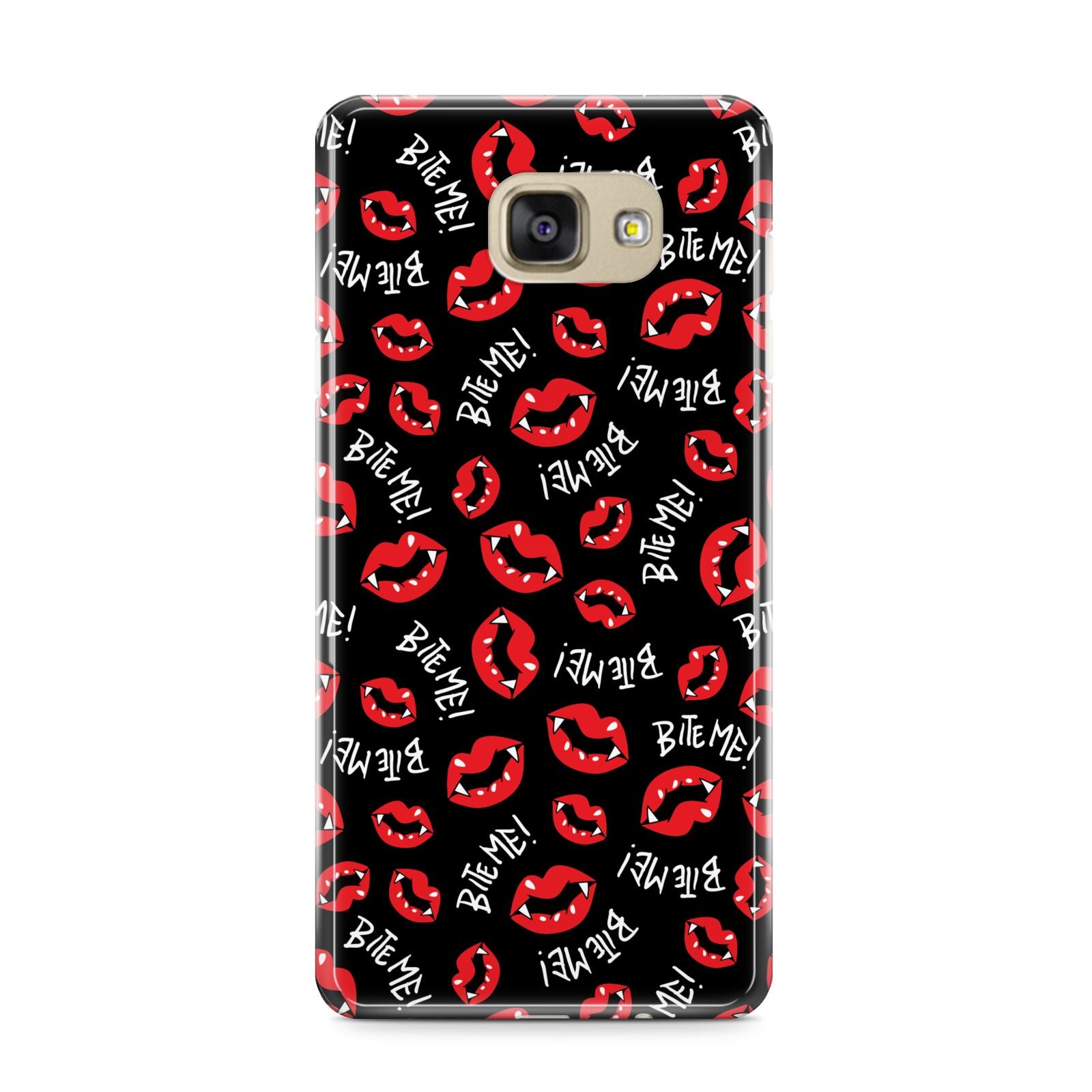 Vampire Bite Me Samsung Galaxy A9 2016 Case on gold phone