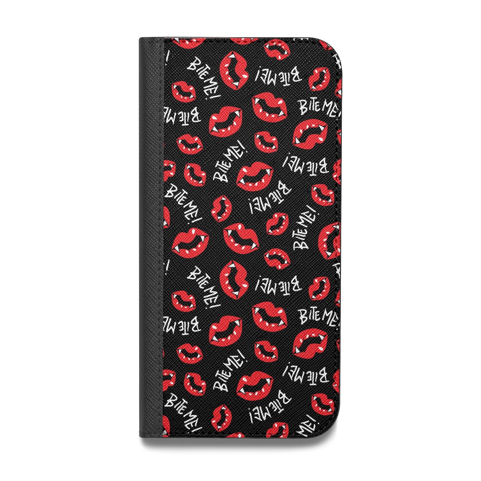 Vampire Bite Me Vegan Leather Flip iPhone Case