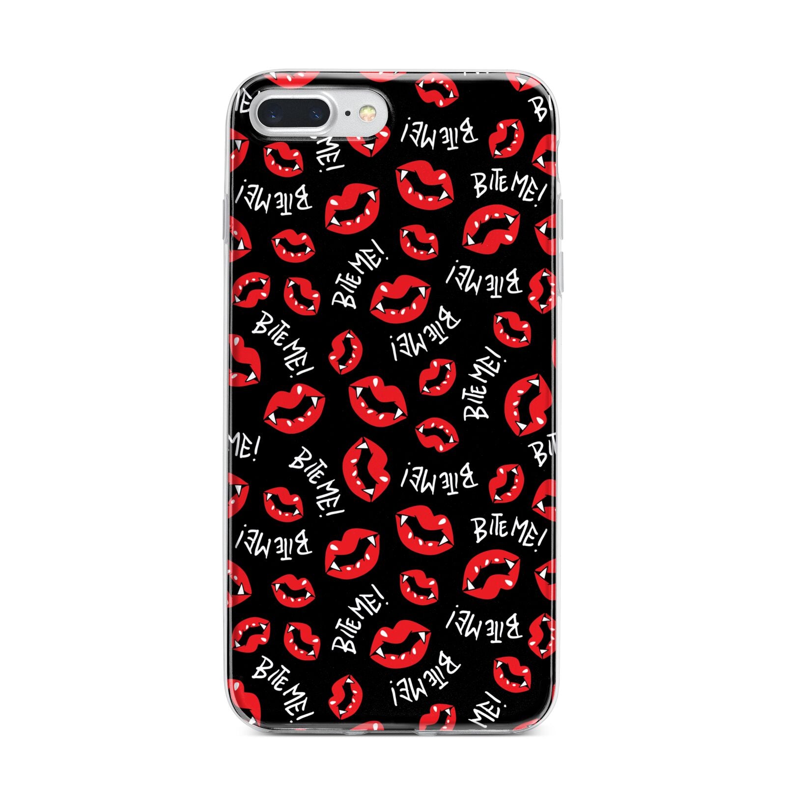 Vampire Bite Me iPhone 7 Plus Bumper Case on Silver iPhone