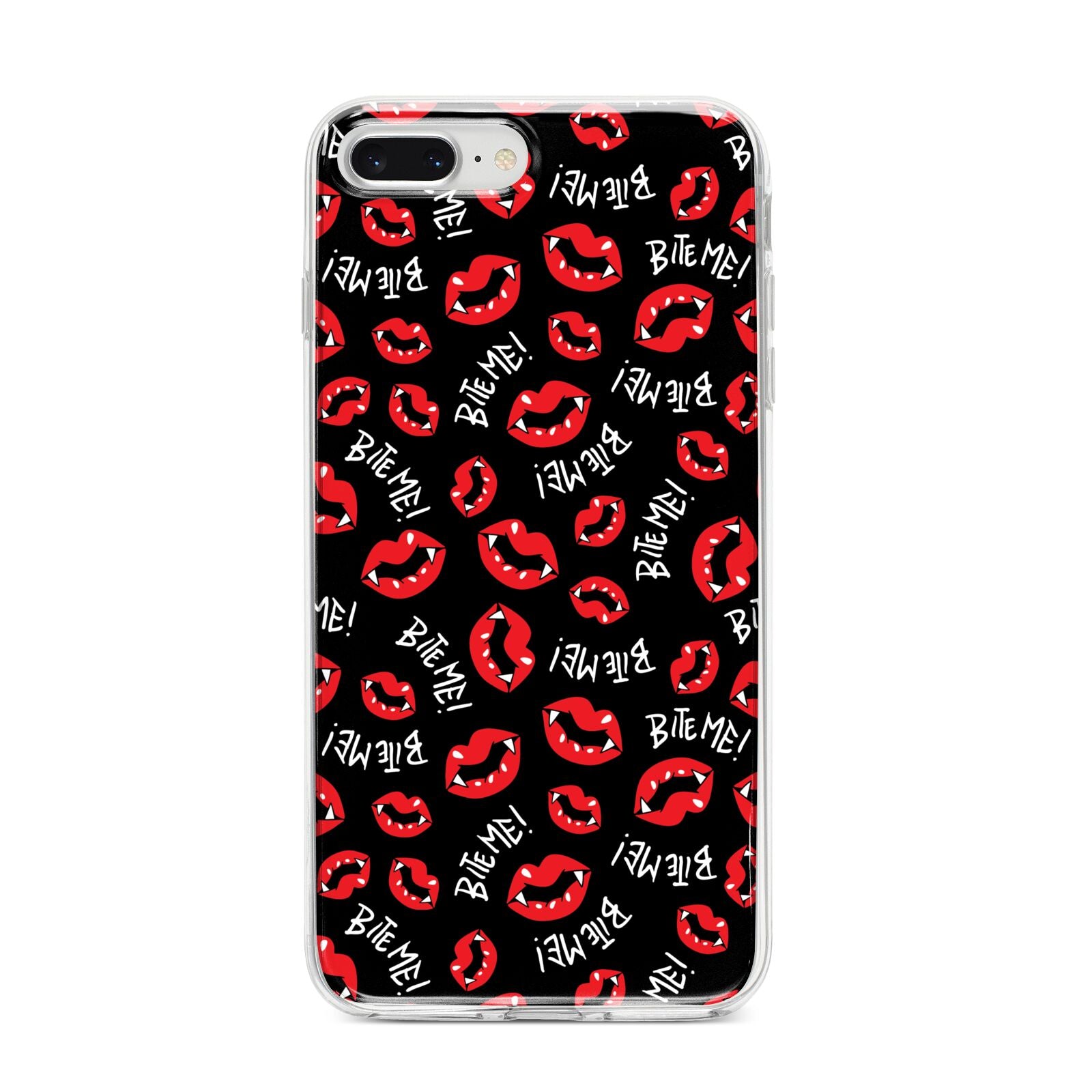 Vampire Bite Me iPhone 8 Plus Bumper Case on Silver iPhone