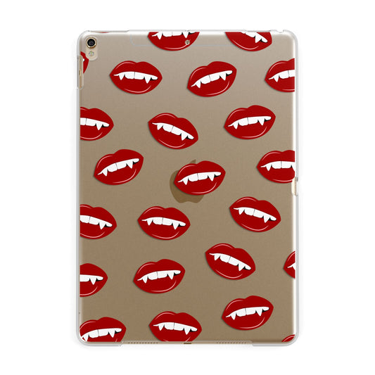 Vampire Fangs with Transparent Background Apple iPad Gold Case