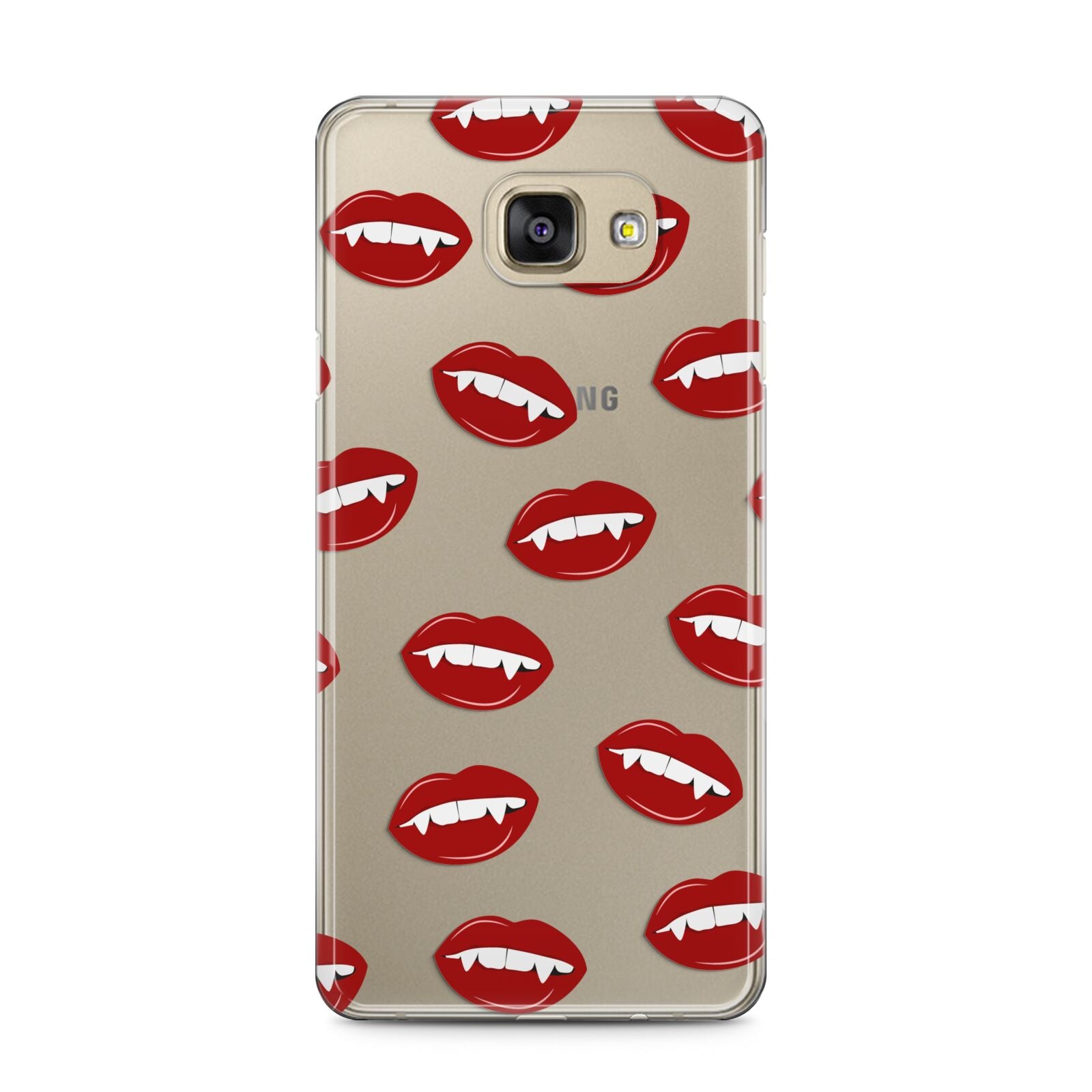 Vampire Fangs with Transparent Background Samsung Galaxy A5 2016 Case on gold phone