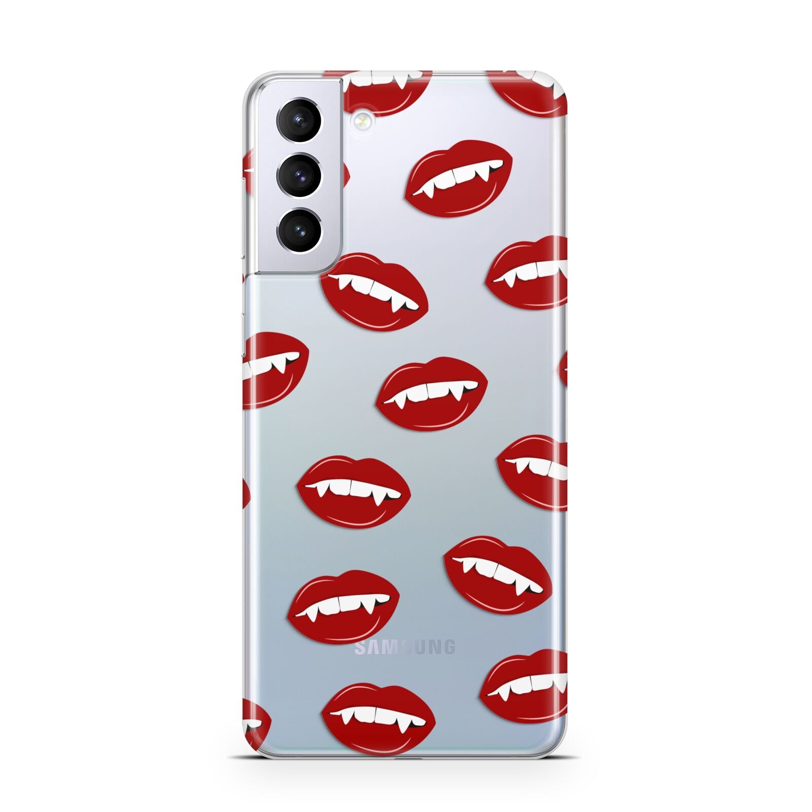 Vampire Fangs with Transparent Background Samsung S21 Plus Case