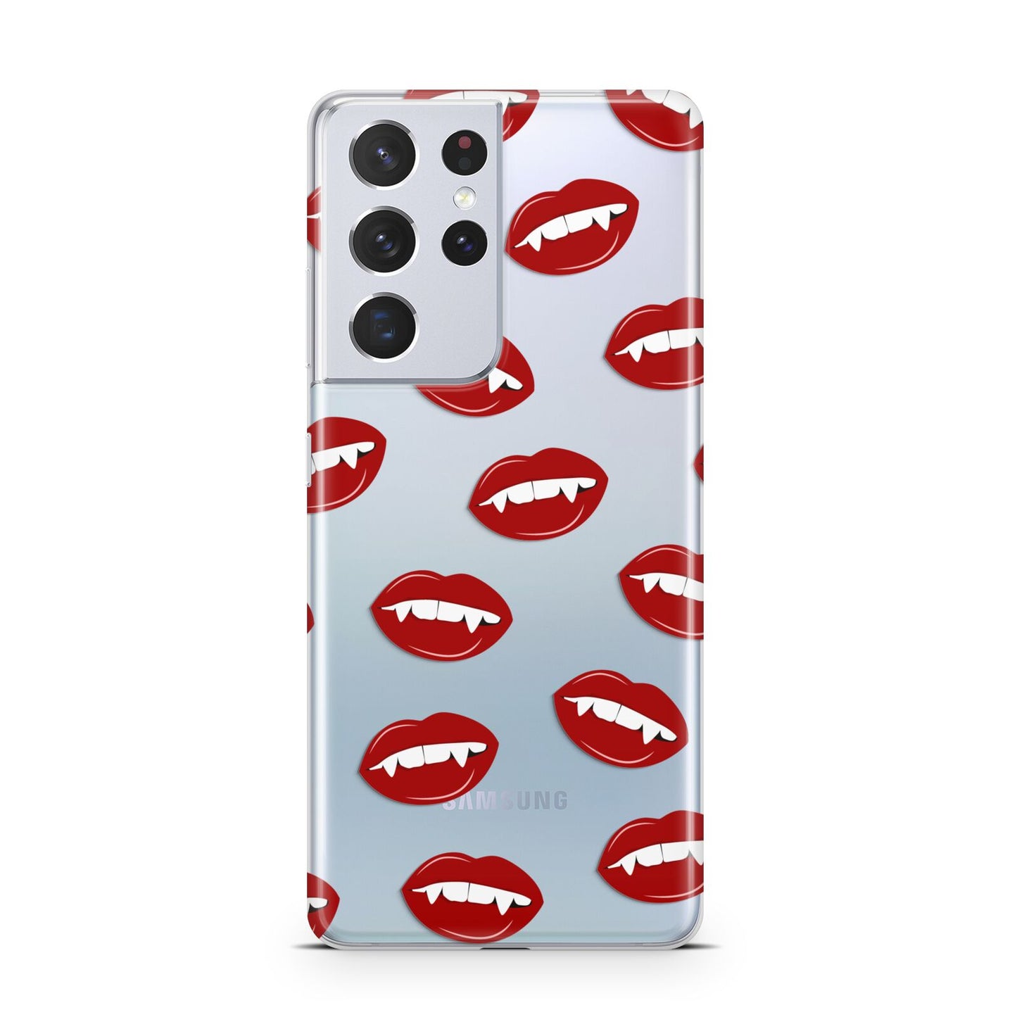 Vampire Fangs with Transparent Background Samsung S21 Ultra Case