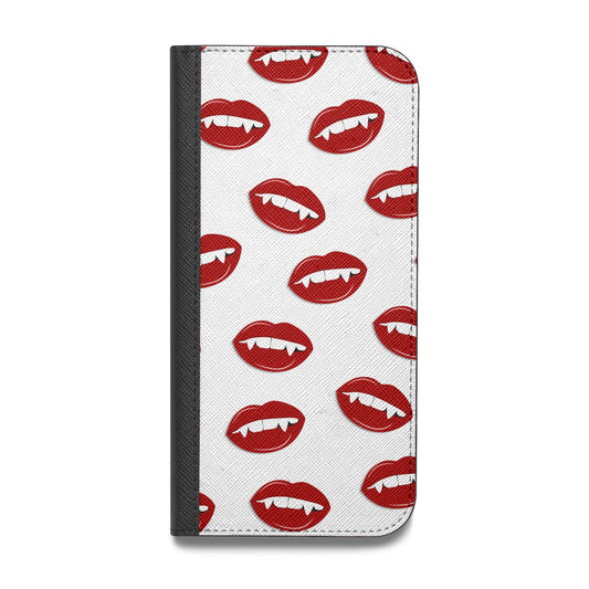 Vampire Fangs with Transparent Background Vegan Leather Flip Samsung Case