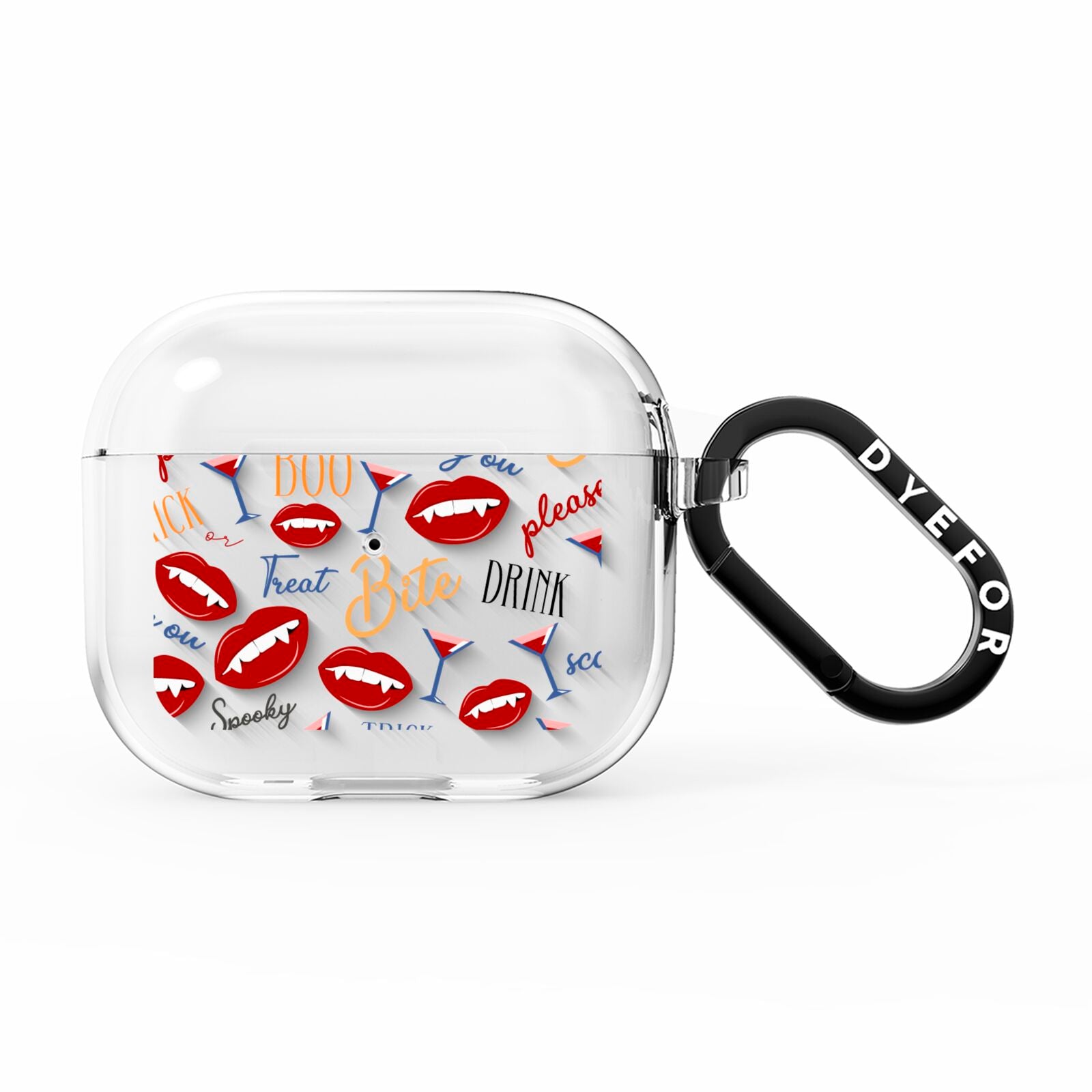 Vampire Illustrations and Catchphrases AirPods Clear Case 3rd Gen