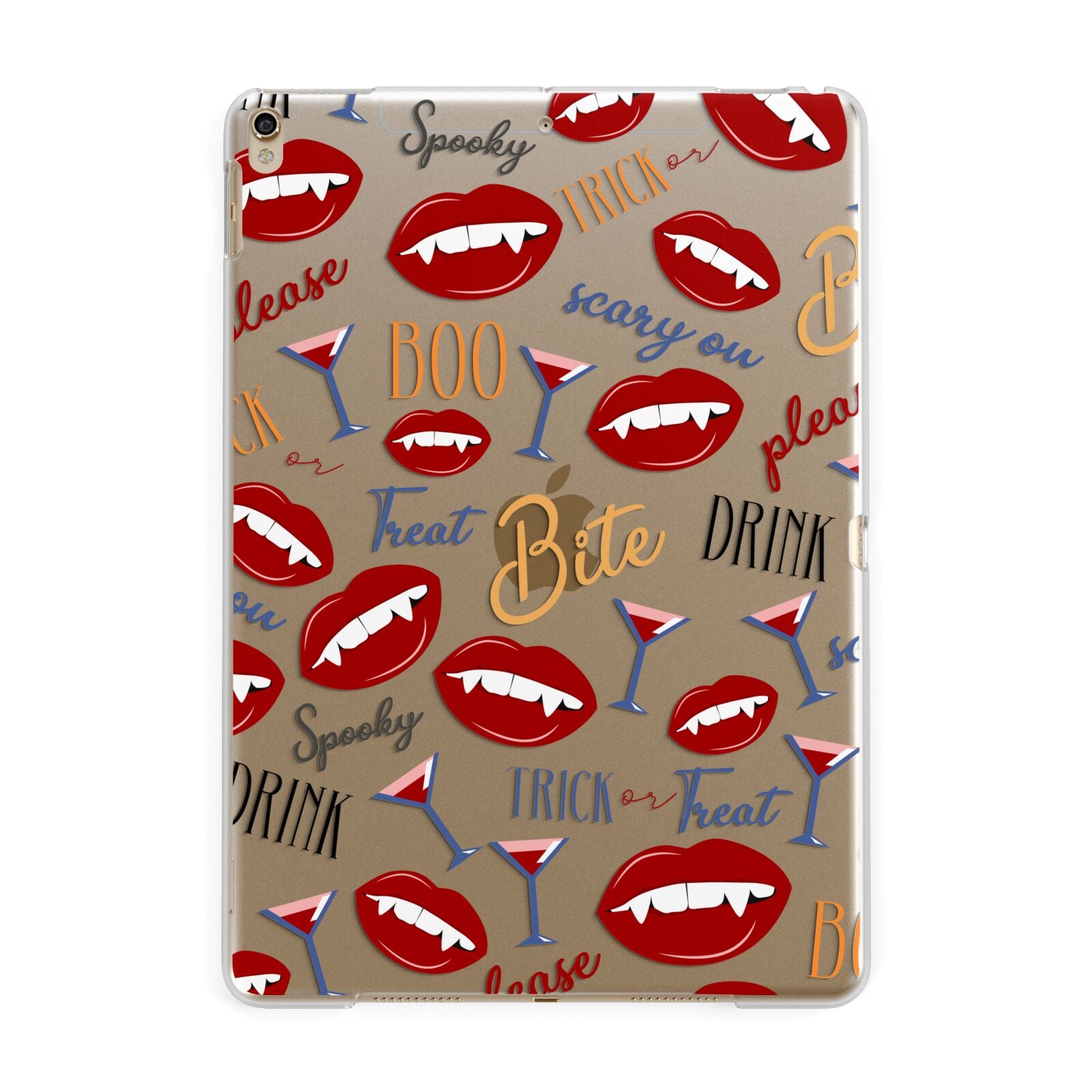 Vampire Illustrations and Catchphrases Apple iPad Gold Case