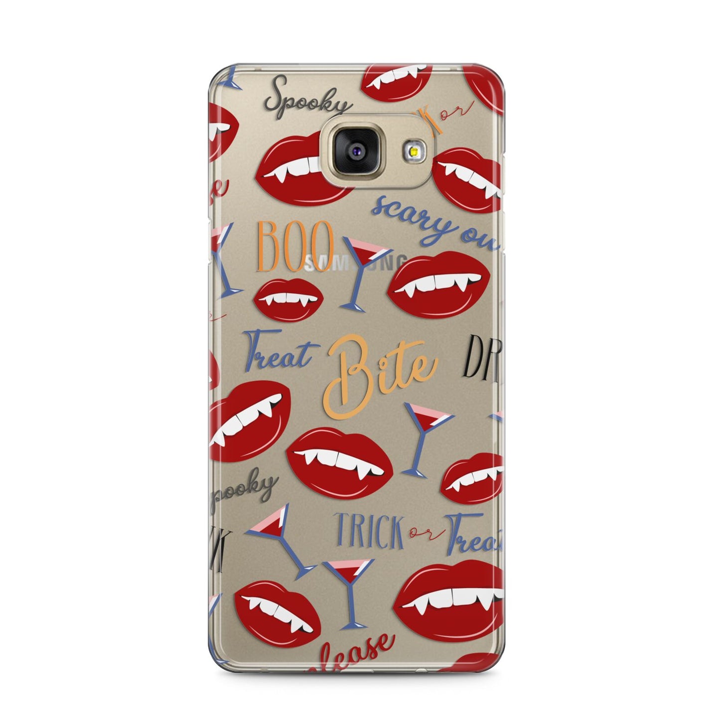 Vampire Illustrations and Catchphrases Samsung Galaxy A5 2016 Case on gold phone