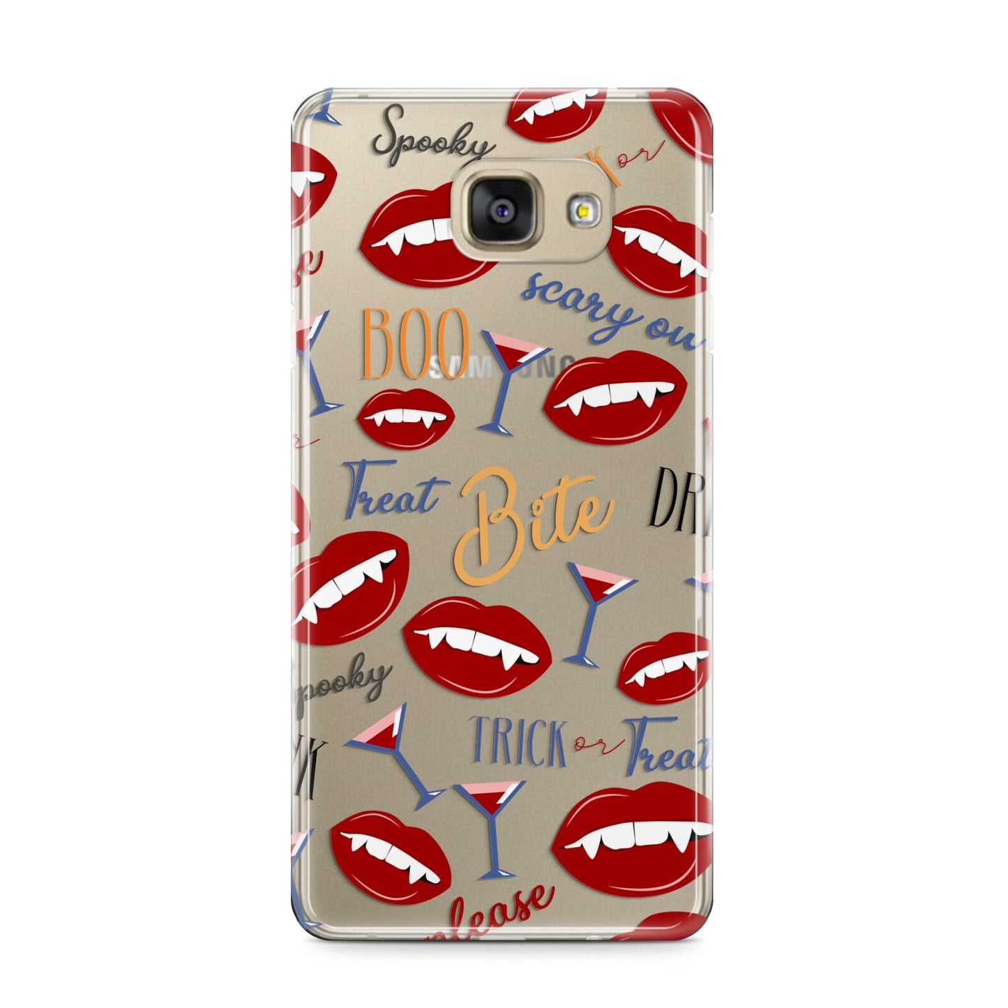 Vampire Illustrations and Catchphrases Samsung Galaxy A9 2016 Case on gold phone