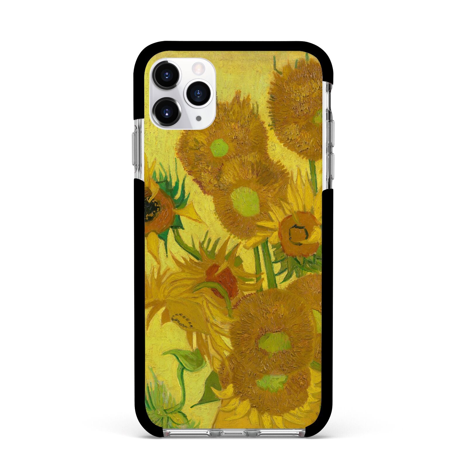Van Gogh Sunflowers Apple iPhone 11 Pro Max in Silver with Black Impact Case