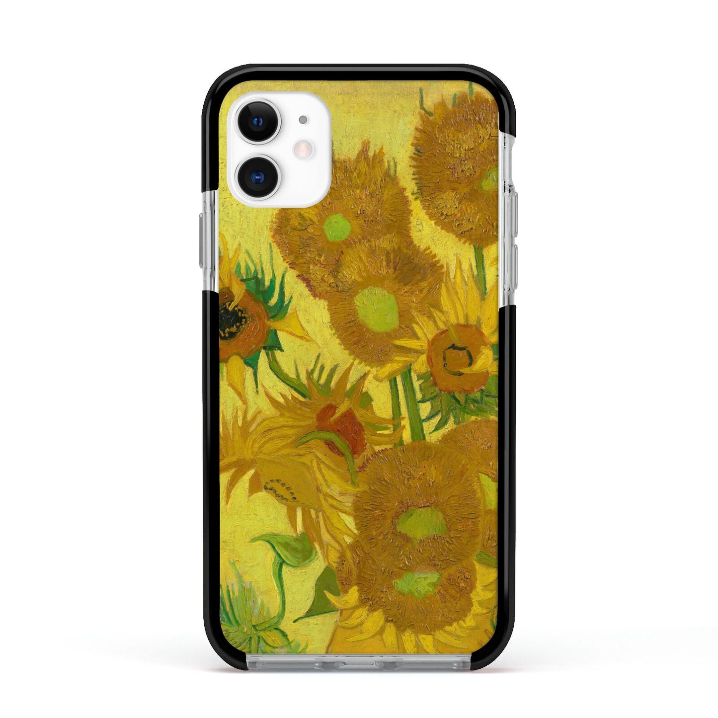 Van Gogh Sunflowers Apple iPhone 11 in White with Black Impact Case