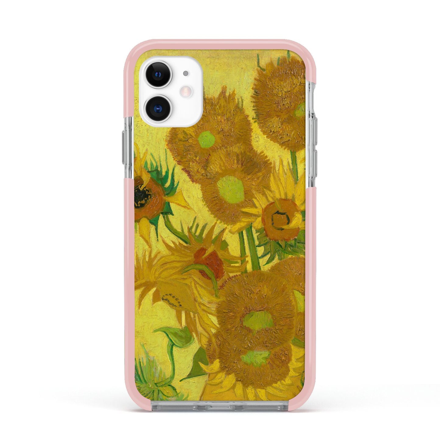 Van Gogh Sunflowers Apple iPhone 11 in White with Pink Impact Case