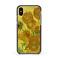 Van Gogh Sunflowers Apple iPhone Xs Impact Case Black Edge on Black Phone