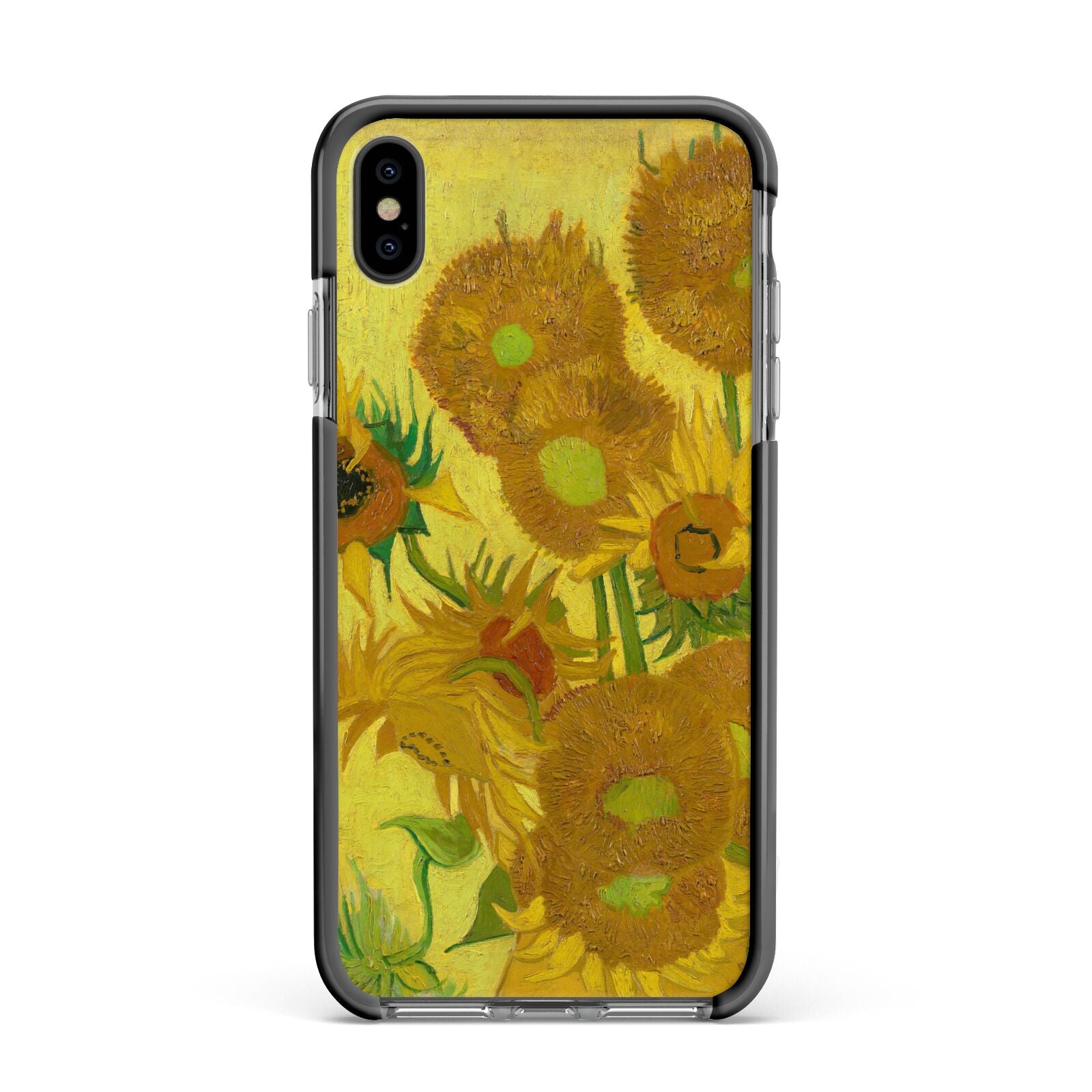 Van Gogh Sunflowers Apple iPhone Xs Max Impact Case Black Edge on Black Phone