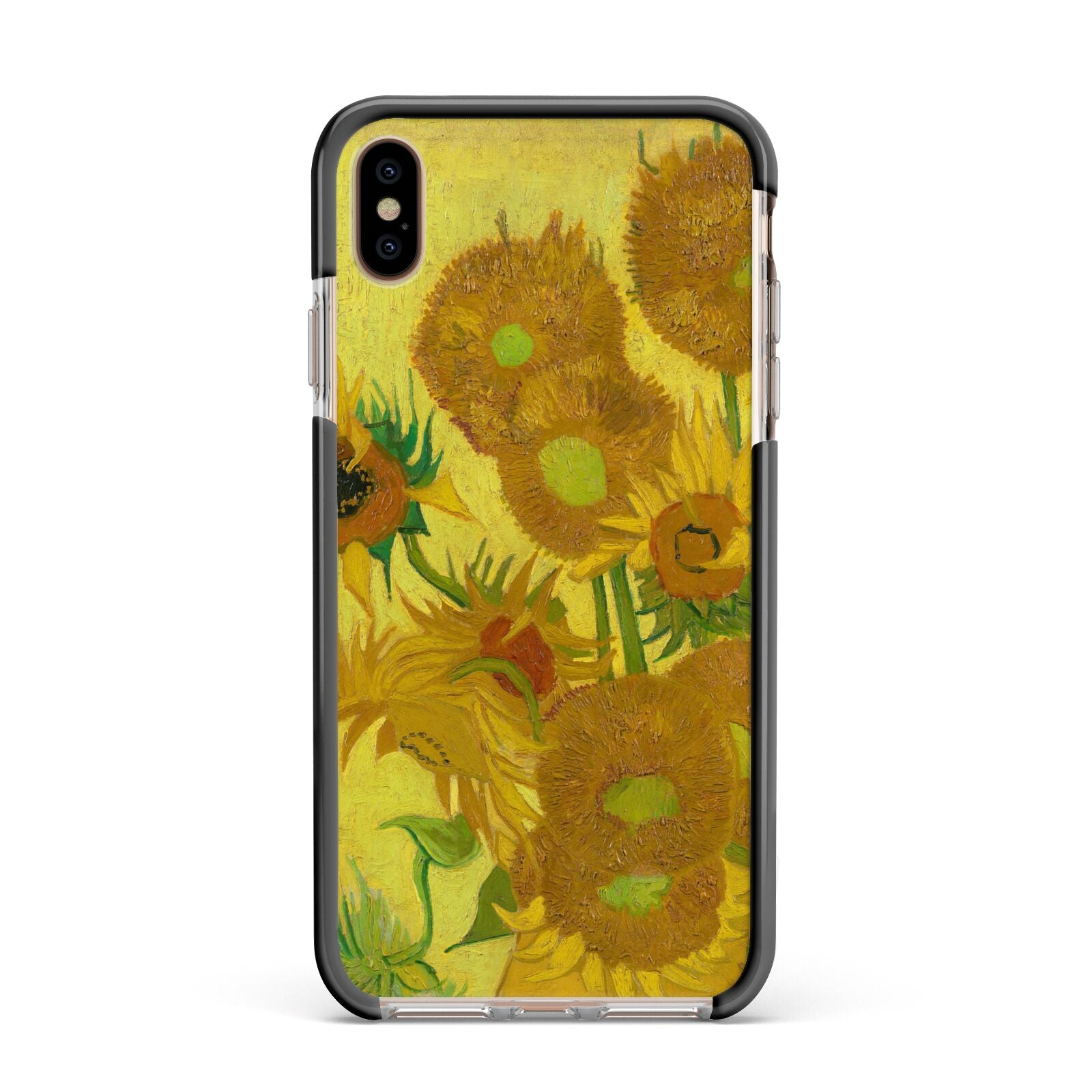 Van Gogh Sunflowers Apple iPhone Xs Max Impact Case Black Edge on Gold Phone