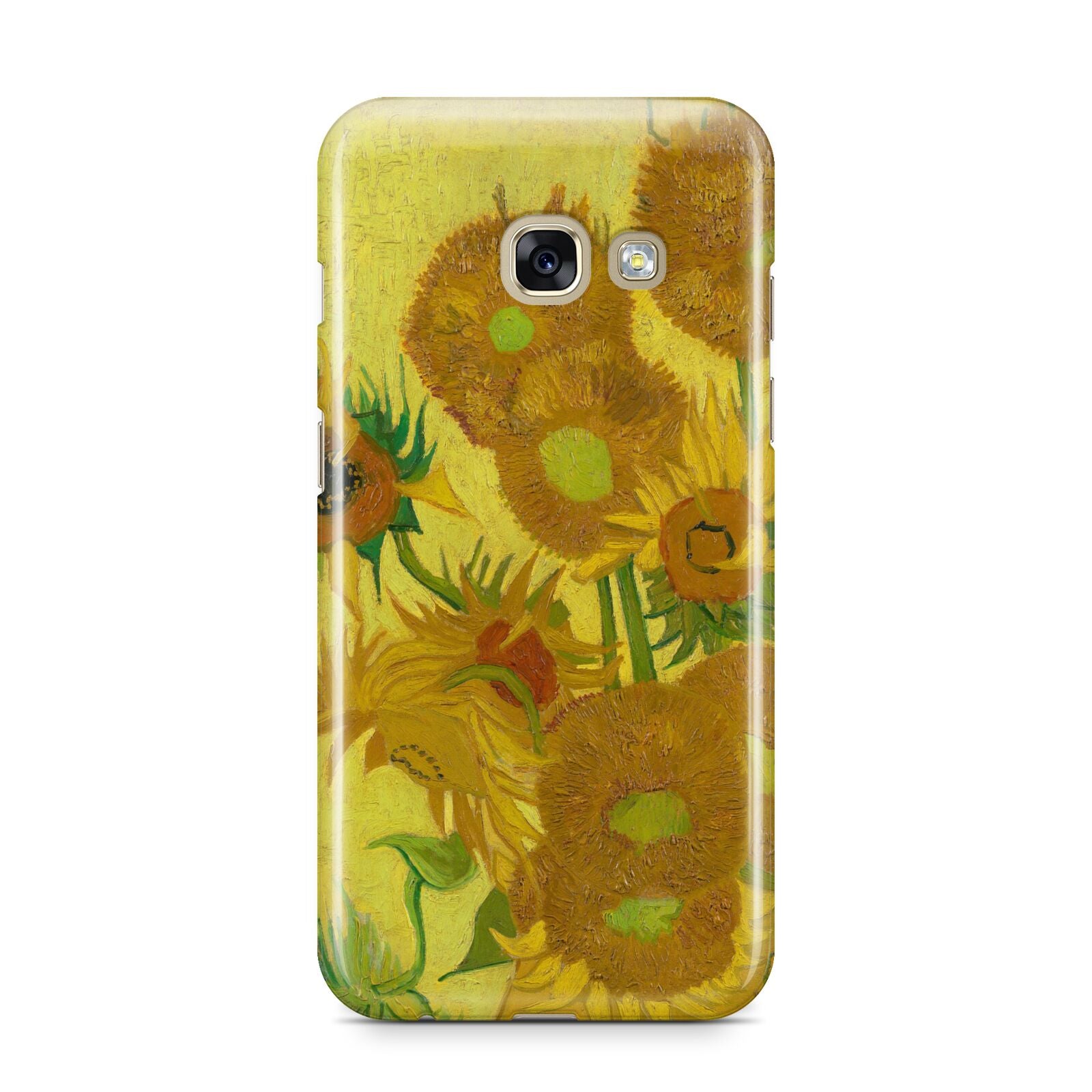 Van Gogh Sunflowers Samsung Galaxy A3 2017 Case on gold phone