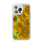 Van Gogh Sunflowers iPhone 14 Pro Max Clear Tough Case Silver