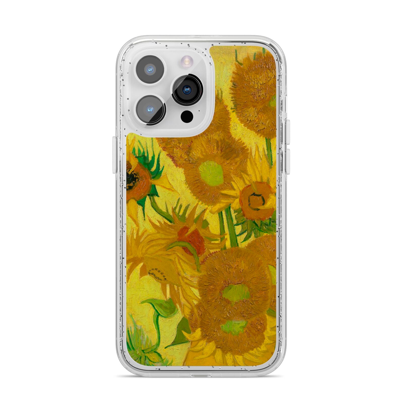 Van Gogh Sunflowers iPhone 14 Pro Max Glitter Tough Case Silver