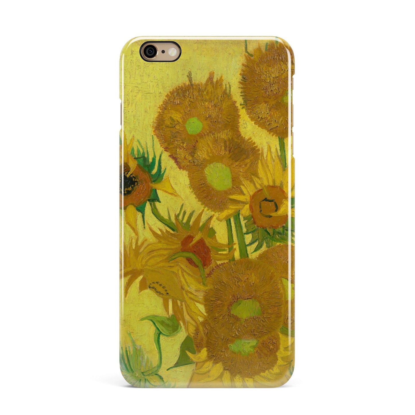Van Gogh Sunflowers iPhone 6 Plus 3D Snap Case on Gold Phone
