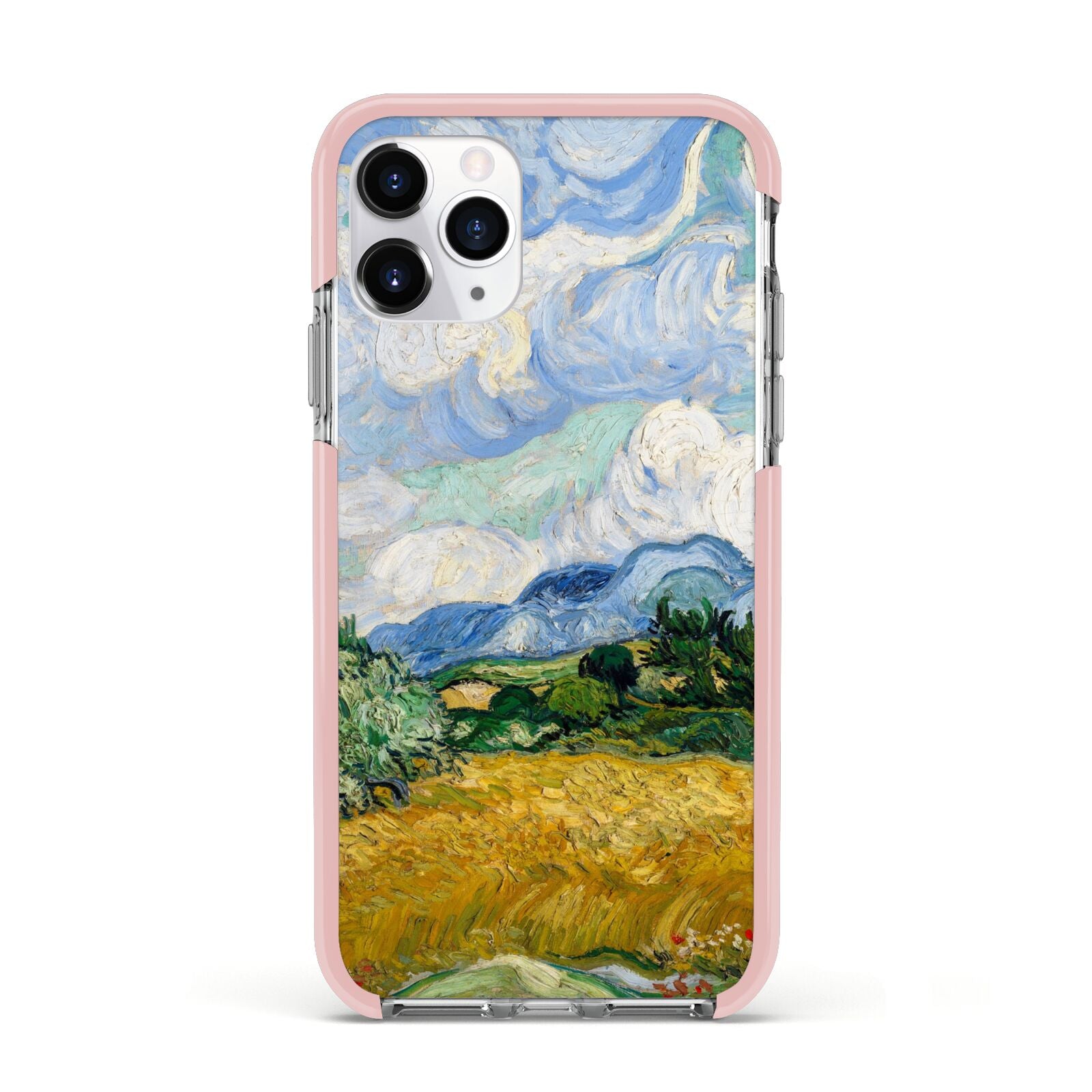 Van Gogh Wheat Field with Cypresses Apple iPhone 11 Pro in Silver with Pink Impact Case