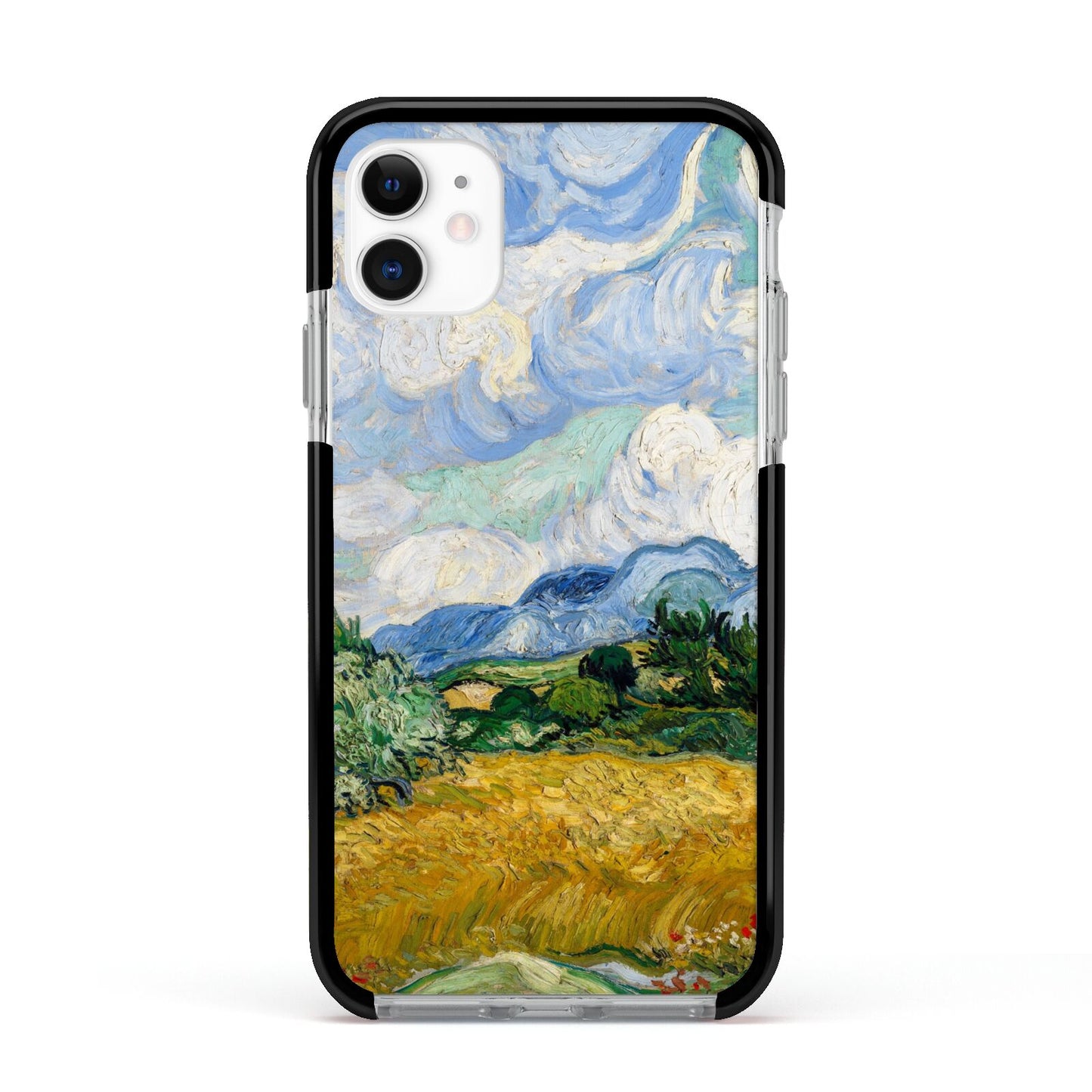 Van Gogh Wheat Field with Cypresses Apple iPhone 11 in White with Black Impact Case