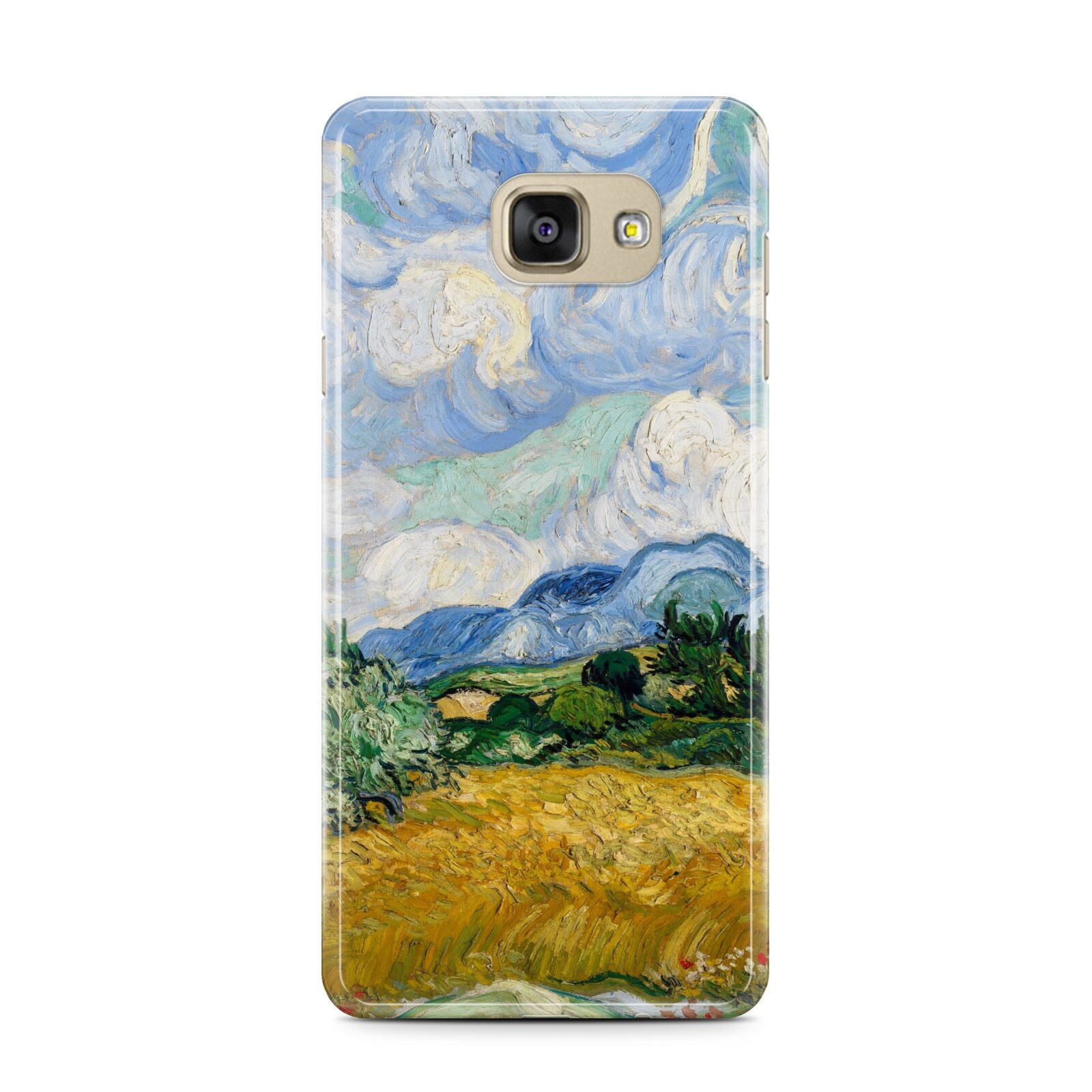 Van Gogh Wheat Field with Cypresses Samsung Galaxy A7 2016 Case on gold phone