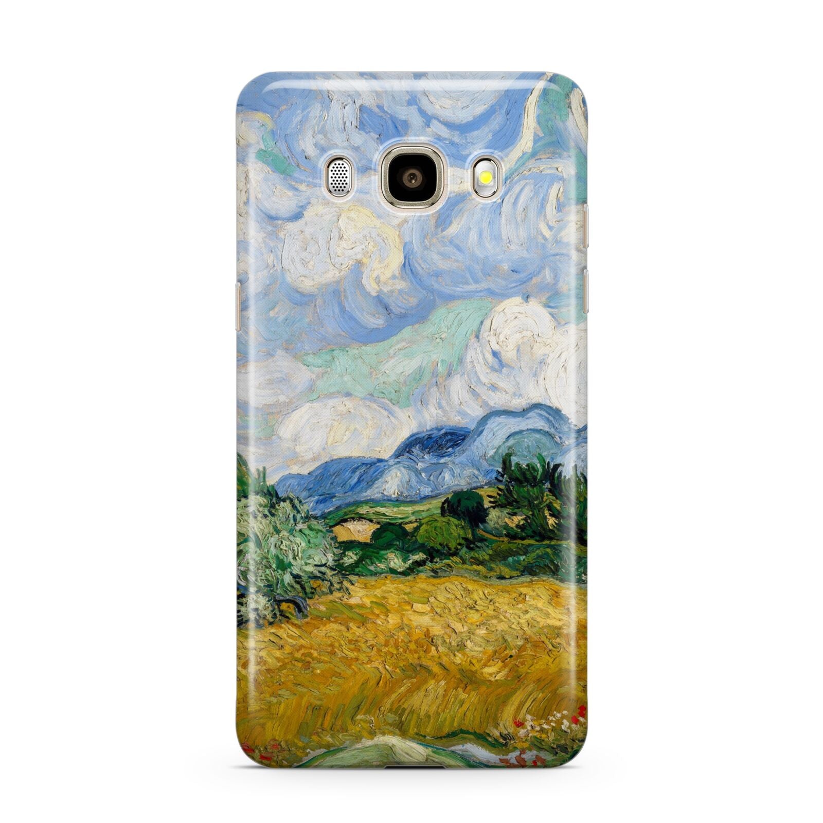 Van Gogh Wheat Field with Cypresses Samsung Galaxy J7 2016 Case on gold phone