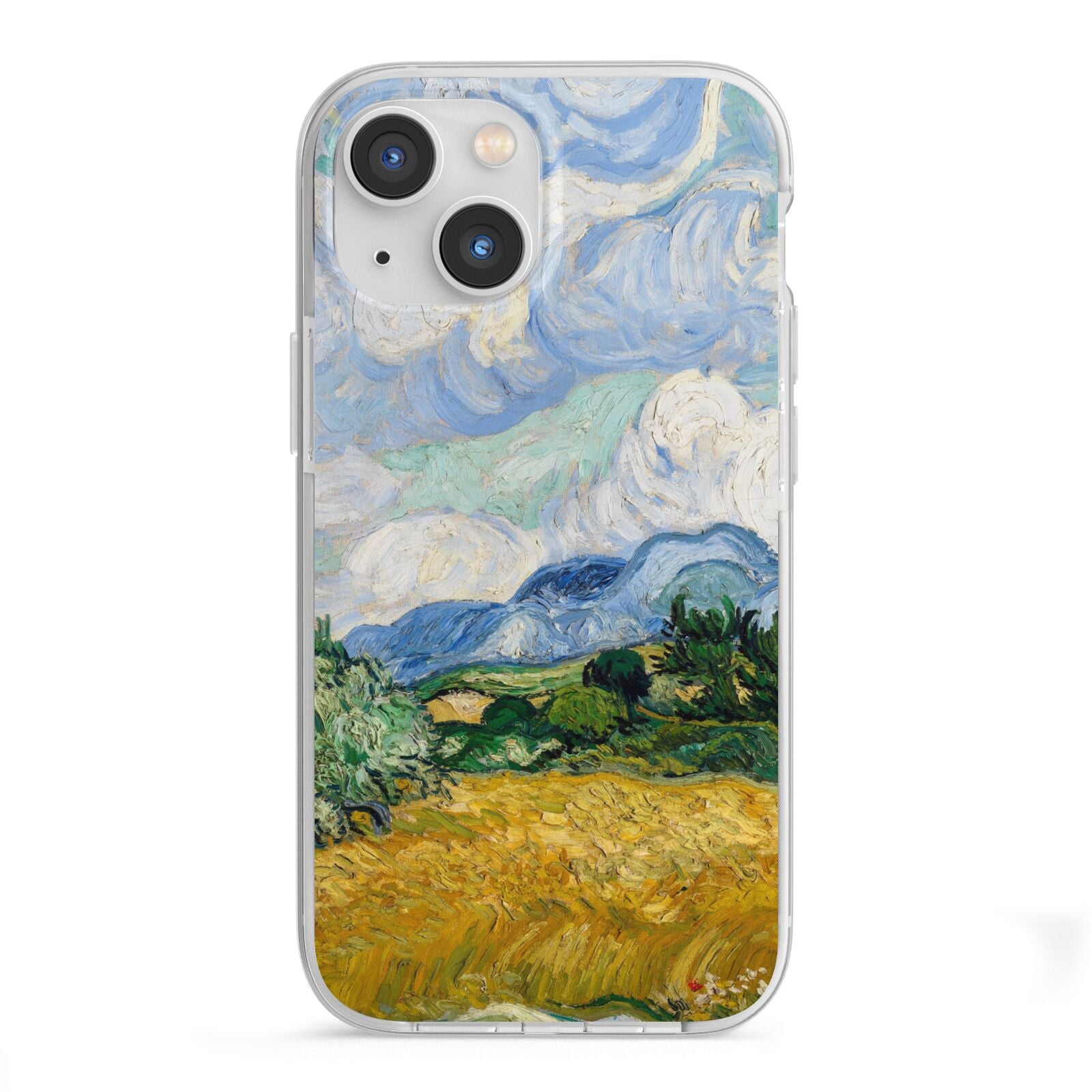 Van Gogh Wheat Field with Cypresses iPhone 13 Mini TPU Impact Case with White Edges