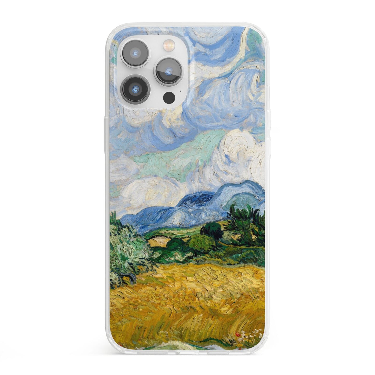 Van Gogh Wheat Field with Cypresses iPhone 13 Pro Max Clear Bumper Case