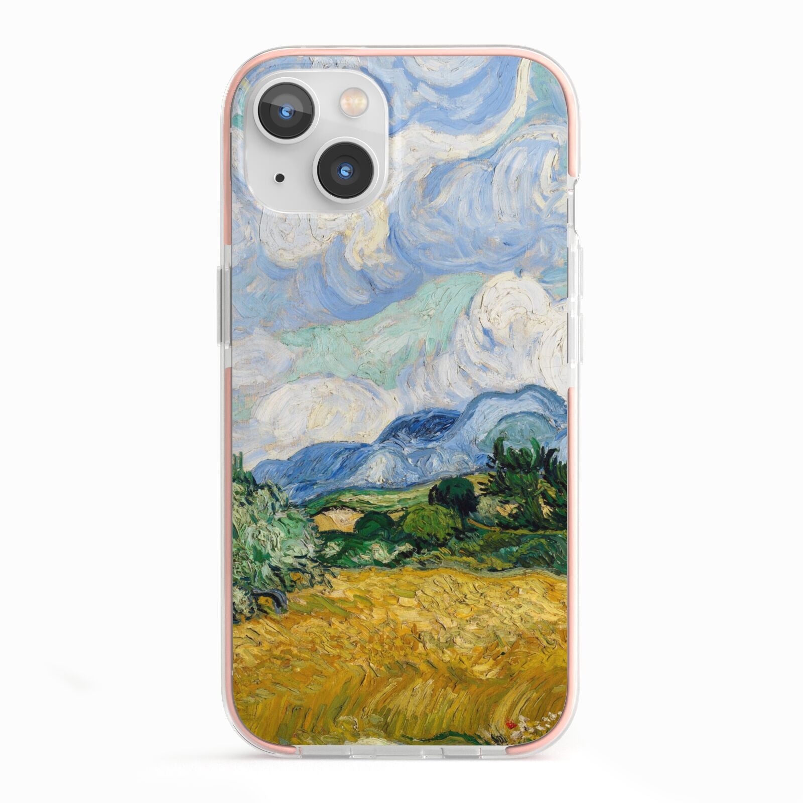 Van Gogh Wheat Field with Cypresses iPhone 13 TPU Impact Case with Pink Edges