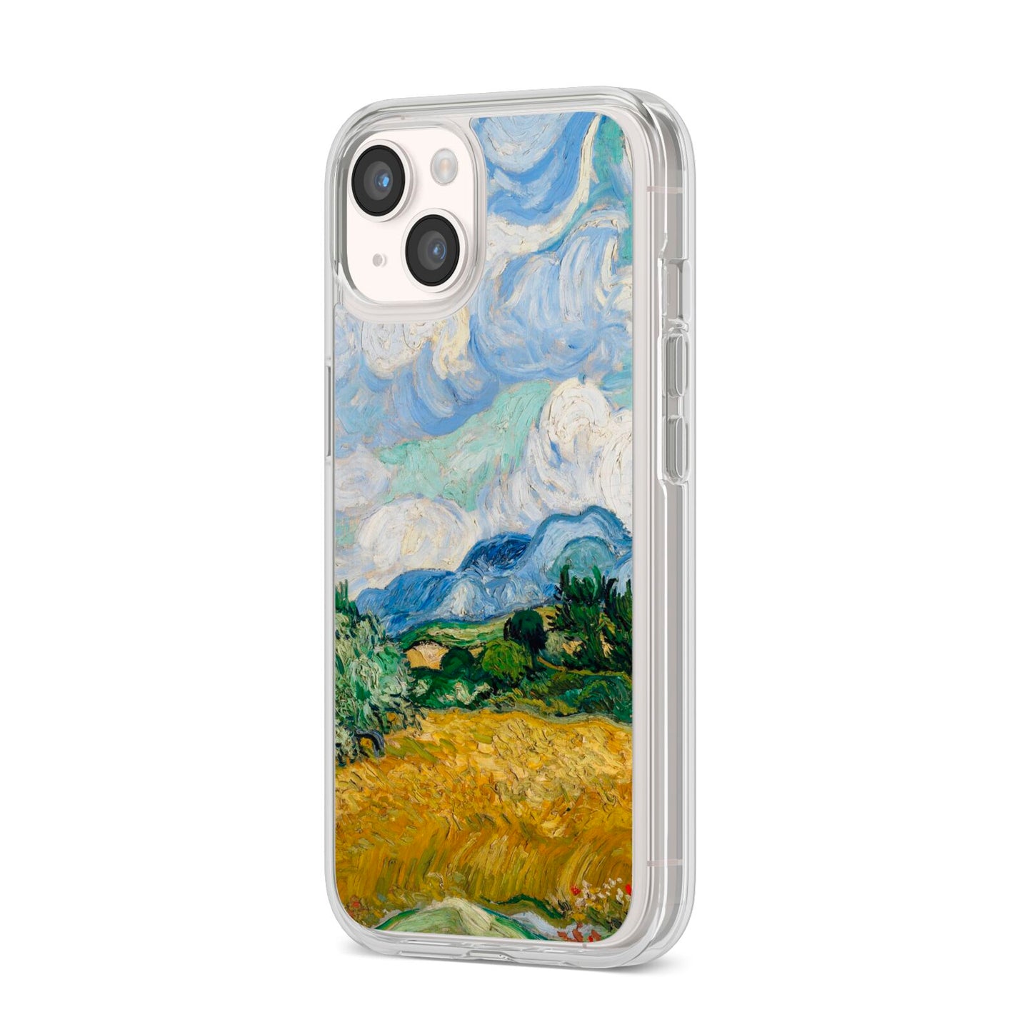 Van Gogh Wheat Field with Cypresses iPhone 14 Clear Tough Case Starlight Angled Image