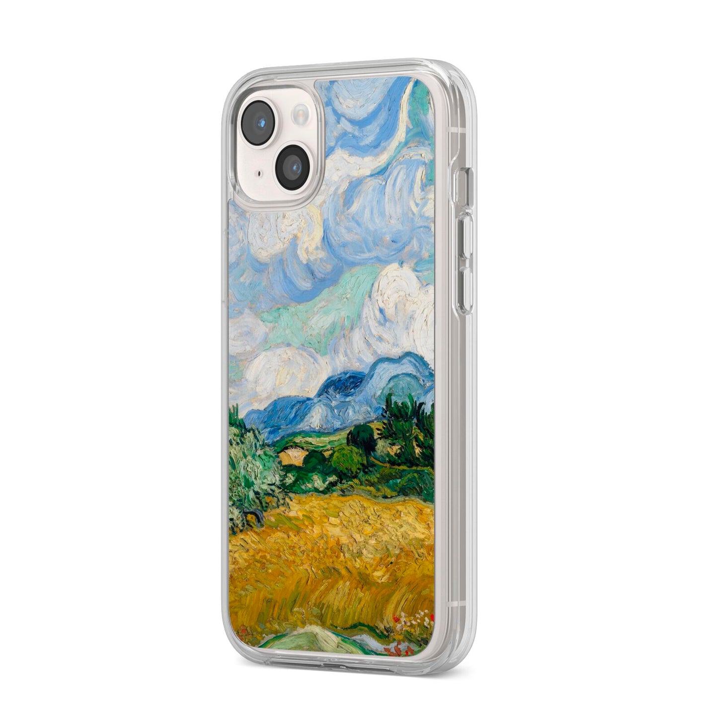 Van Gogh Wheat Field with Cypresses iPhone 14 Plus Clear Tough Case Starlight Angled Image