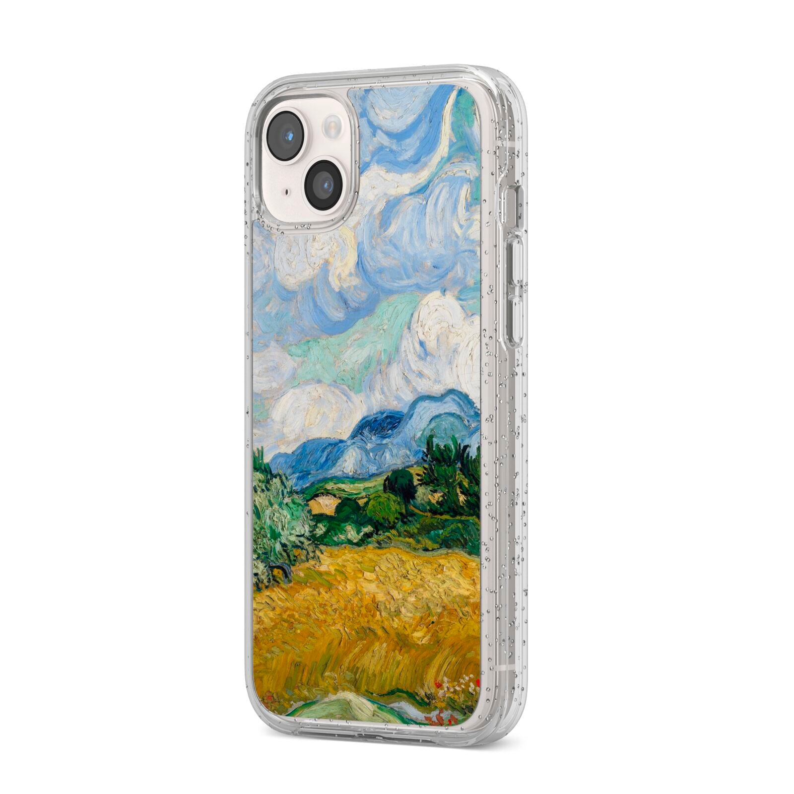 Van Gogh Wheat Field with Cypresses iPhone 14 Plus Glitter Tough Case Starlight Angled Image